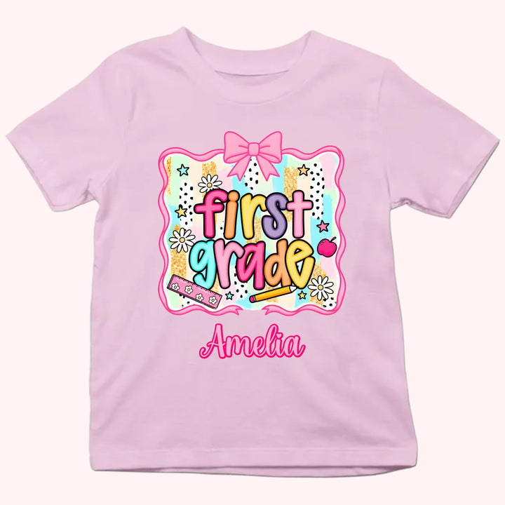 Back to School Personalized Grade Shirt - Custom Name Tee - Gift For Back To School