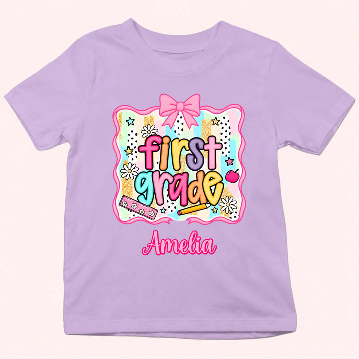 Back to School Personalized Grade Shirt - Custom Name Tee - Gift For Back To School