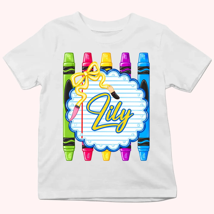 Learning In My Own Colors - Personalized Back to School Youth T-Shirt - Boy & Girl School Shirt - Gift For Back To School
