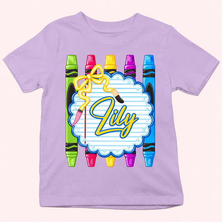 Learning In My Own Colors - Personalized Back to School Youth T-Shirt - Boy & Girl School Shirt - Gift For Back To School