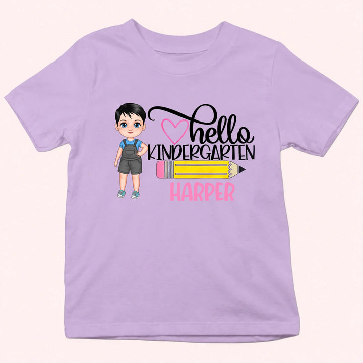 Hello Kindergarten - Personalized Shirt - Back to School Gift For Kids