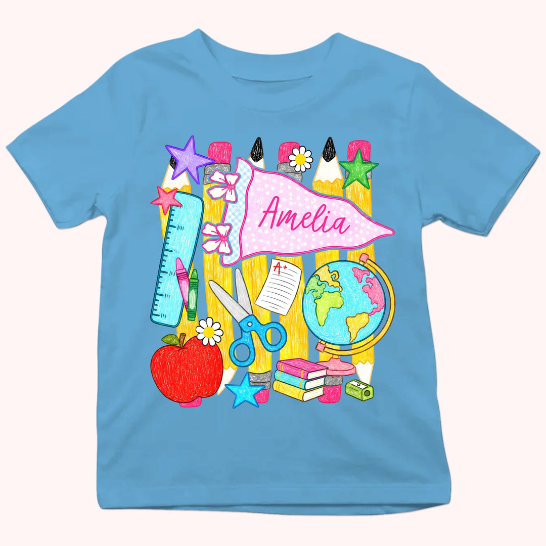 Ready To Learn & Shine - Personalized Youth Shirts - Back To School Gift For Kid