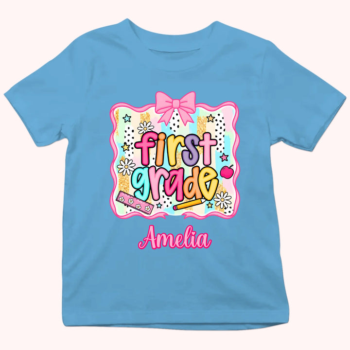Back to School Personalized Grade Shirt - Custom Name Tee - Gift For Back To School