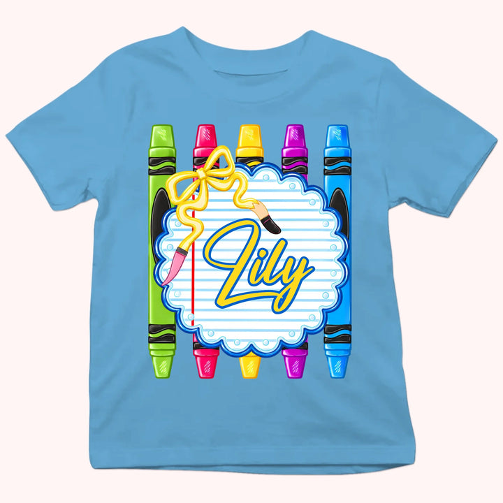 Learning In My Own Colors - Personalized Back to School Youth T-Shirt - Boy & Girl School Shirt - Gift For Back To School
