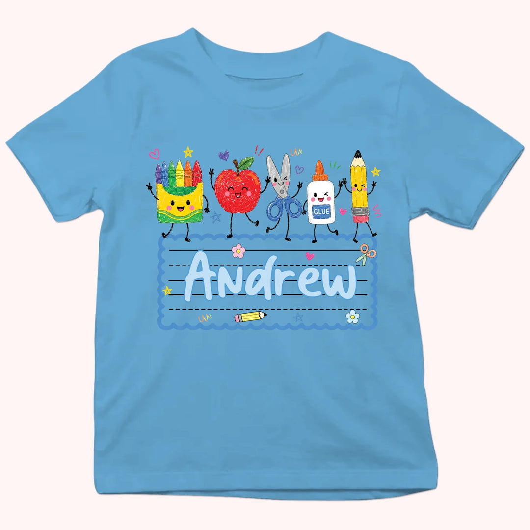Personalized Youth Shirts - Cute Apple Pencil Shirt - Gift for Back to School