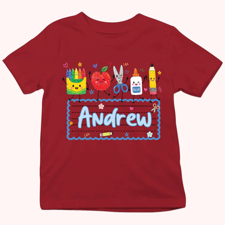 Personalized Youth Shirts - Cute Apple Pencil Shirt - Gift for Back to School