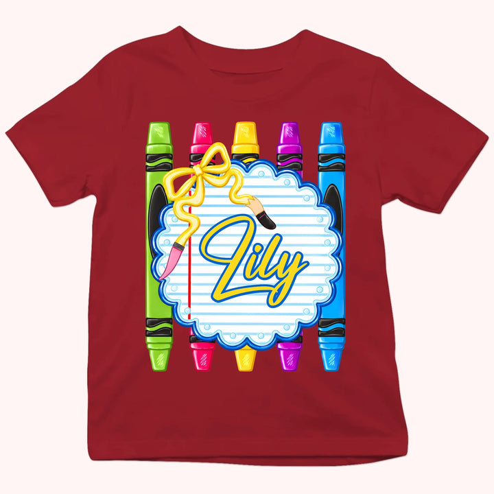 Learning In My Own Colors - Personalized Back to School Youth T-Shirt - Boy & Girl School Shirt - Gift For Back To School