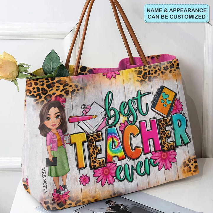 Best Teacher Ever - Personalized Custom Tote Bag - Teacher's Day, Appreciation Gift For Teacher