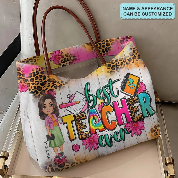 Best Teacher Ever - Personalized Custom Tote Bag - Teacher's Day, Appreciation Gift For Teacher