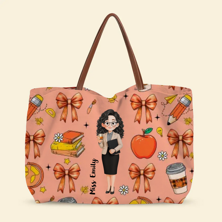 Scholastic Style - Personalized Custom Tote Bag - Teacher's Day, Appreciation Gift For Teachers
