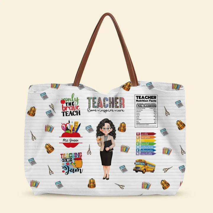 Teaching Is My Jam - Personalized Custom Tote Bag - Back To School, Appreciation Gift For Teachers