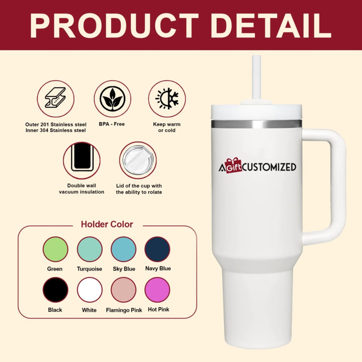 Floral Fantasy Teacher - Personalized Custom Tumbler With Handle - Teacher's Day, Appreciation Gift For Teacher