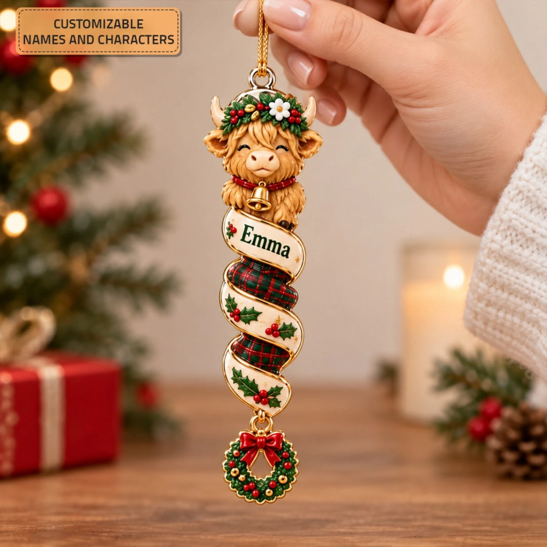 MOCKUP 6_20260915_Vertical Acrylic Ornament_Christmas Highland Cow_ARND158_ADSG055