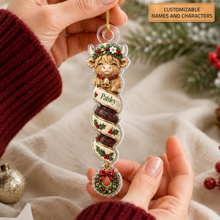 MOCKUP 2_20260915_Vertical Acrylic Ornament_Christmas Highland Cow_ARND158_ADSG055