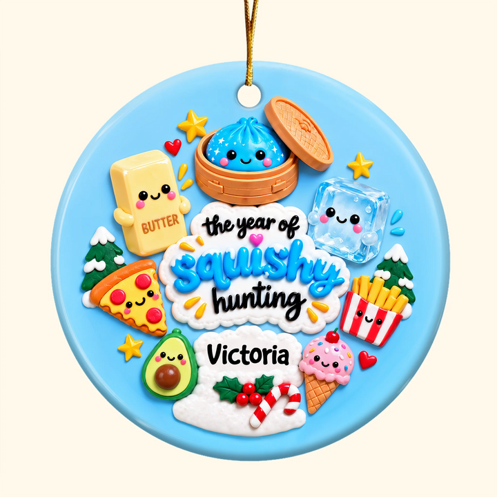 Squishy Hunting Time - Ceramic Ornament - Christmas Gift For Friends, Family