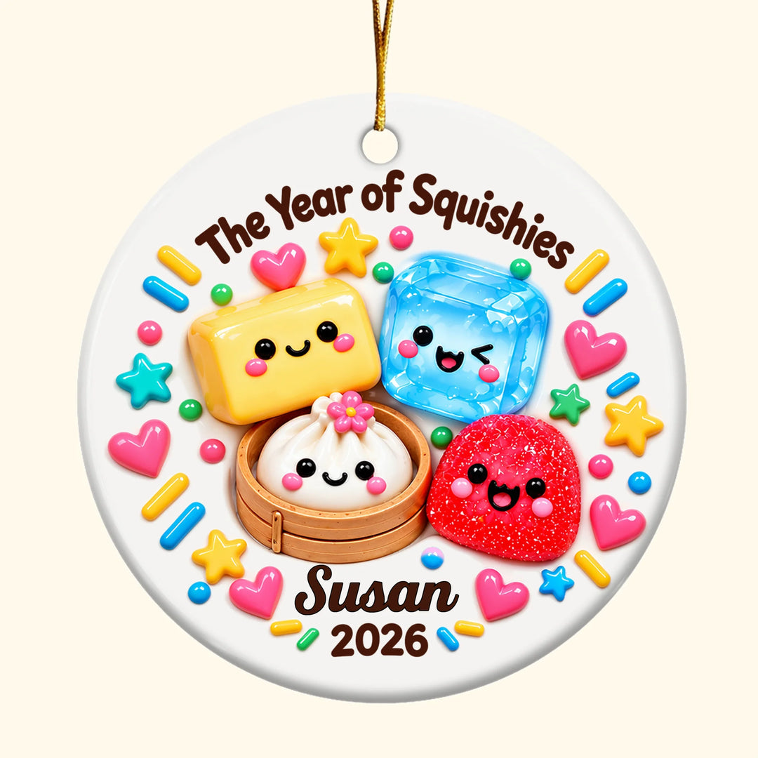 The Year of Squishies - Ceramic Ornament - Christmas Gift For Friends, Family