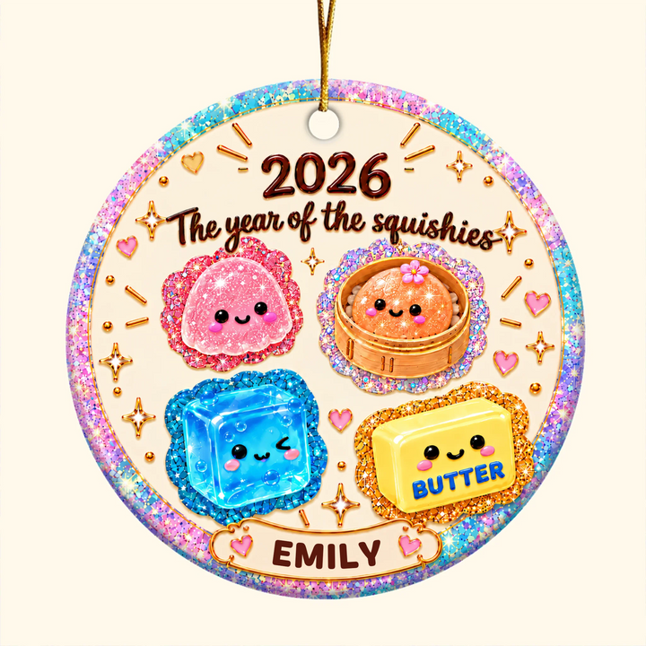 Glittery Squishies - Ceramic Ornament - Christmas Gift For Friends, Family