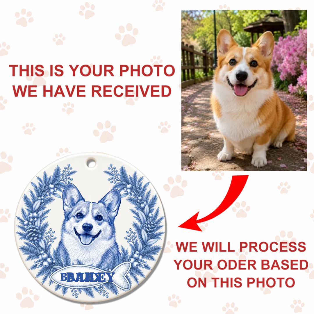 Photo Dogs Christmas Memorial - Ceramic Ornament - Christmas Gift For Dogs, Pet Lovers