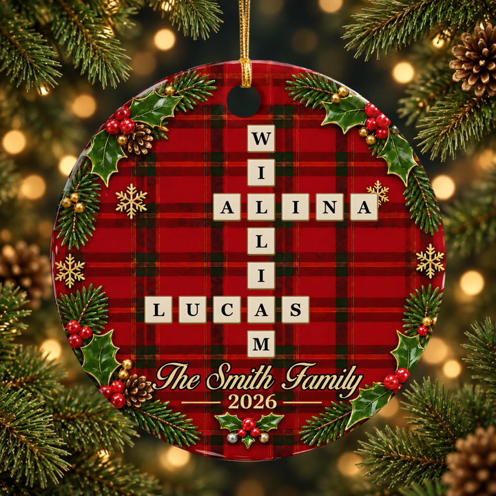 Christmas Family Name - Ceramic Ornament - Christmas Gift For Friends, Family