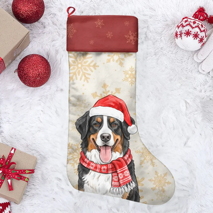 Pet Watercolor Chritsmas Art - Personalized Stocking - Gift for Pet Lover, Friends, Family