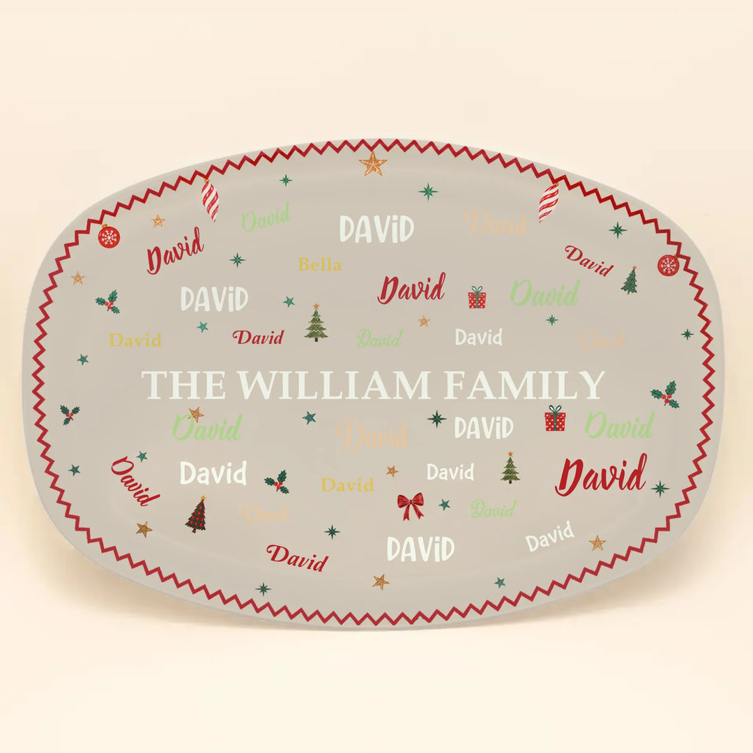 Family Names Christmas Keepsake - Personalized Custom Platter - Christmas Gift For Family, Family Members