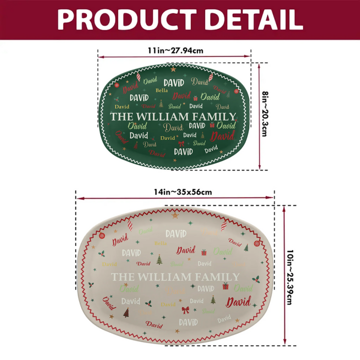 Family Names Christmas Keepsake - Personalized Custom Platter - Christmas Gift For Family, Family Members