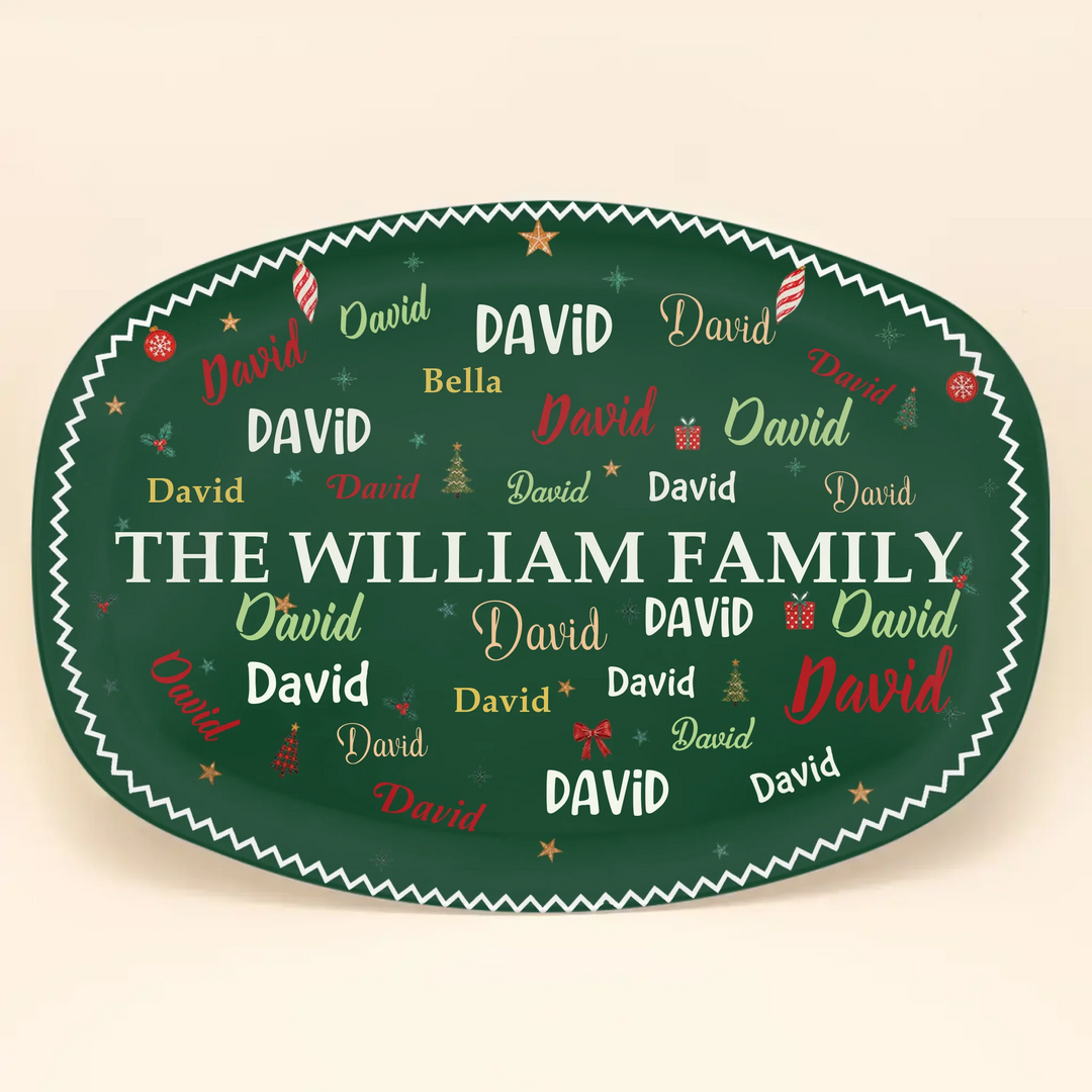 Family Names Christmas Keepsake - Personalized Custom Platter - Christmas Gift For Family, Family Members
