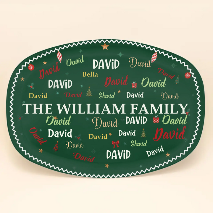 Family Names Christmas Keepsake - Personalized Custom Platter - Christmas Gift For Family, Family Members