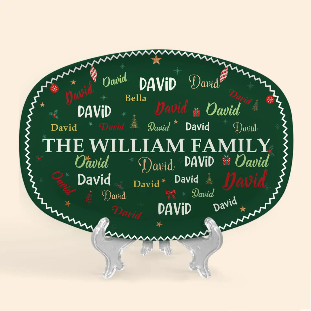 Family Names Christmas Keepsake - Personalized Custom Platter - Christmas Gift For Family, Family Members