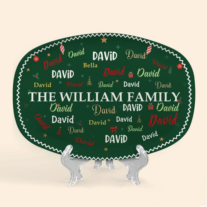 Family Names Christmas Keepsake - Personalized Custom Platter - Christmas Gift For Family, Family Members
