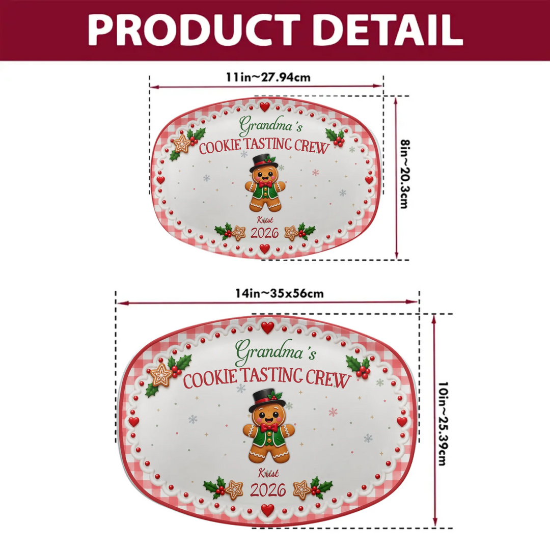 Gingerbread Warm Cookies Baked With Love - Personalized Custom Platter - Christmas Gifts For Family