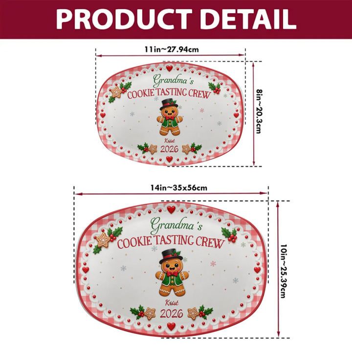 Gingerbread Warm Cookies Baked With Love - Personalized Custom Platter - Christmas Gifts For Family