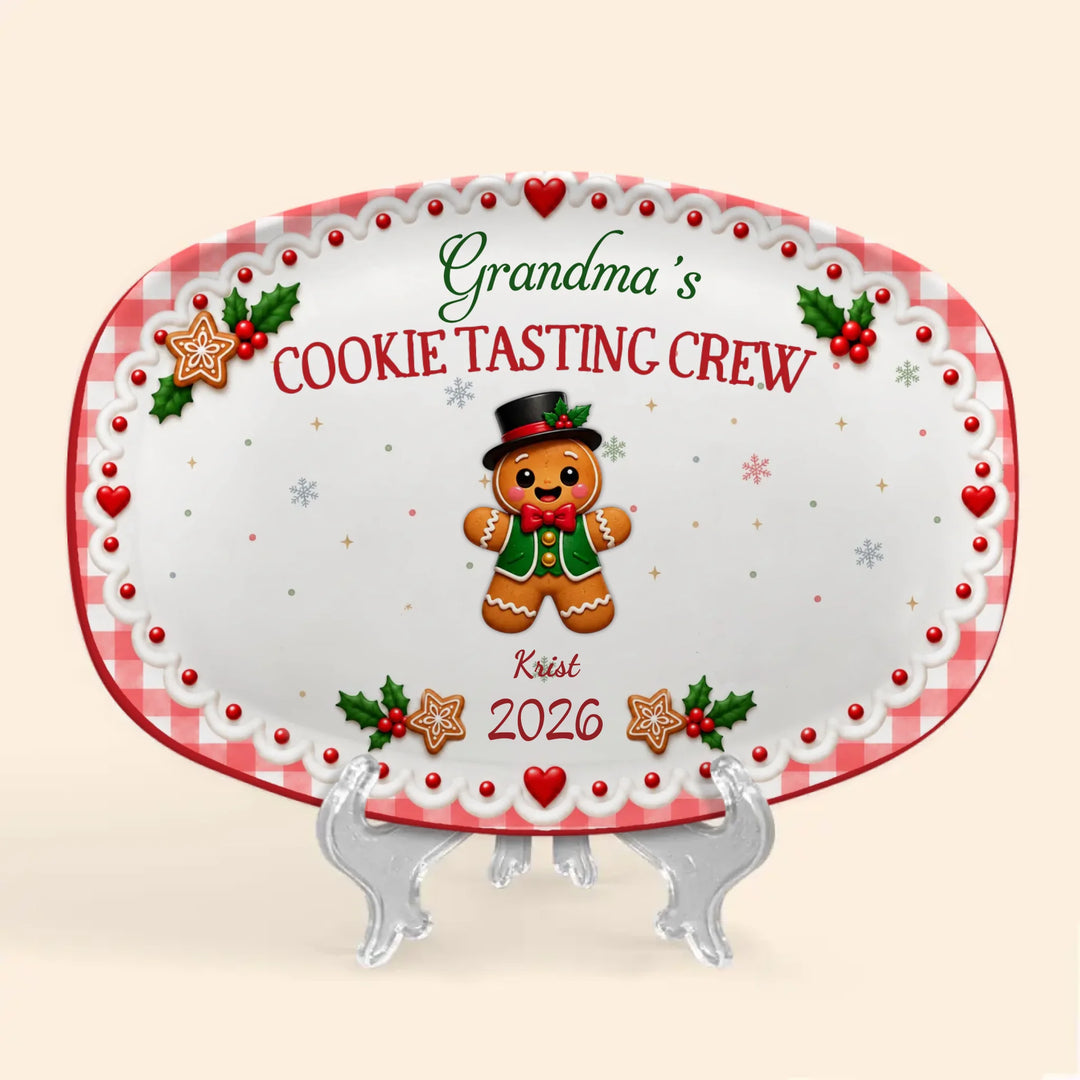Gingerbread Warm Cookies Baked With Love - Personalized Custom Platter - Christmas Gifts For Family
