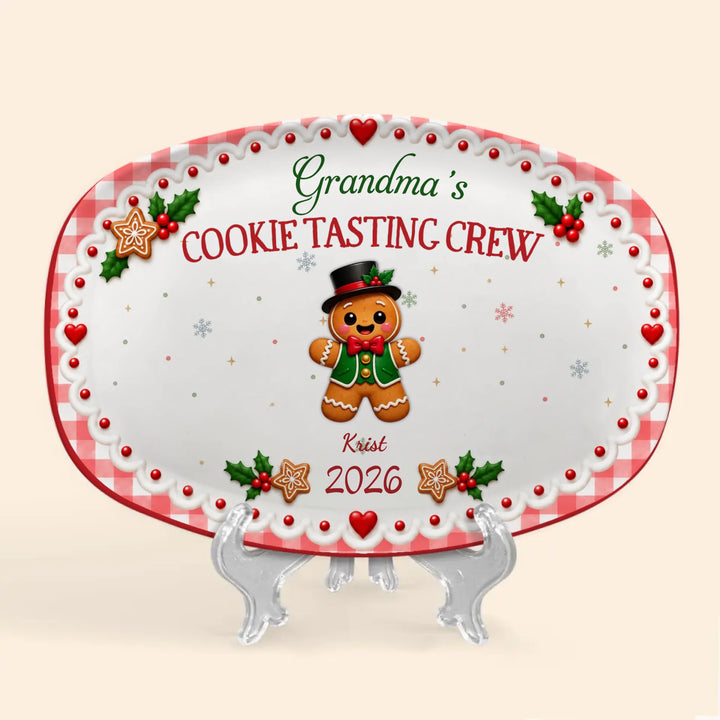Gingerbread Warm Cookies Baked With Love - Personalized Custom Platter - Christmas Gifts For Family
