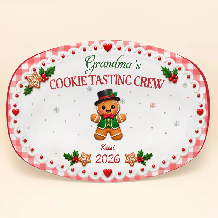 Gingerbread Warm Cookies Baked With Love - Personalized Custom Platter - Christmas Gifts For Family