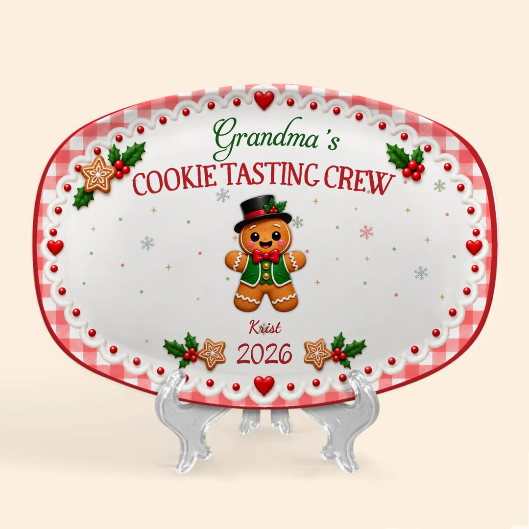 Gingerbread Warm Cookies Baked With Love - Personalized Custom Platter - Christmas Gifts For Family