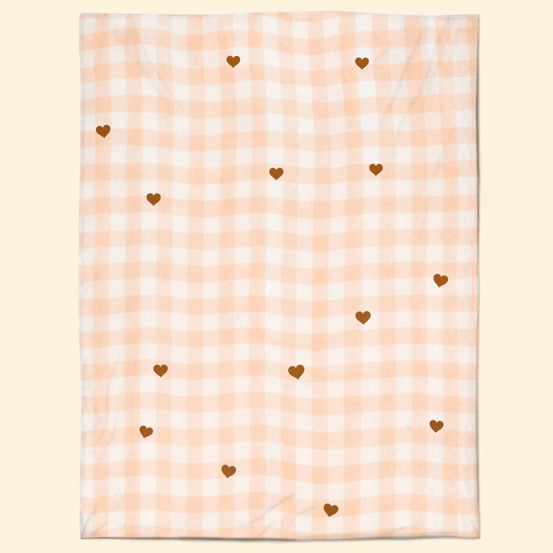 Wavy Gingham Name Blanket - Personalized Blanket - Gift For Friends, Family