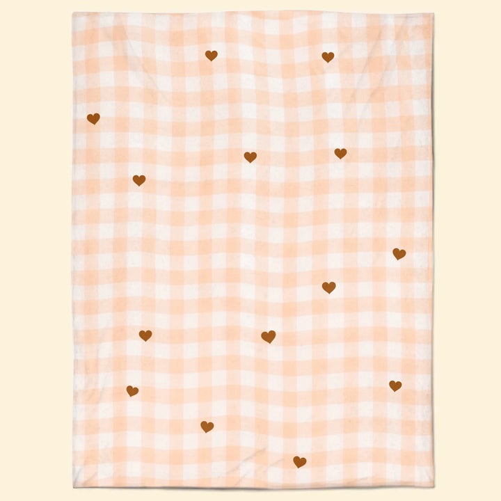 Wavy Gingham Name Blanket - Personalized Blanket - Gift For Friends, Family