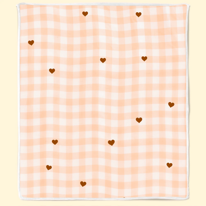 Wavy Gingham Name Blanket - Personalized Blanket - Gift For Friends, Family