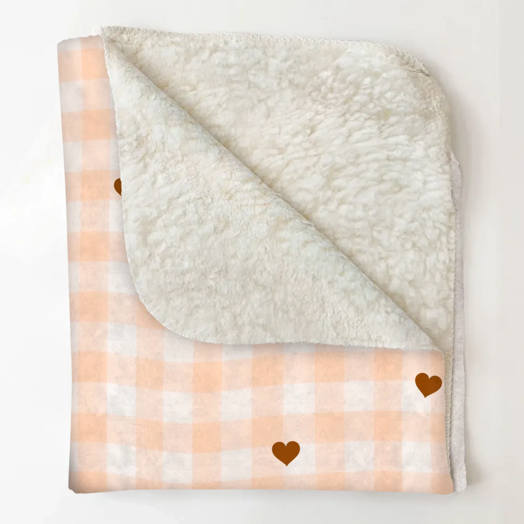 Wavy Gingham Name Blanket - Personalized Blanket - Gift For Friends, Family