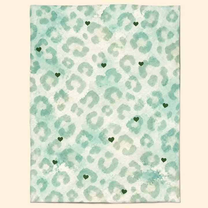 Watercolor Leopard Name Collage Monogram Blanket - Personalized Blanket - Gift For Friends, Family