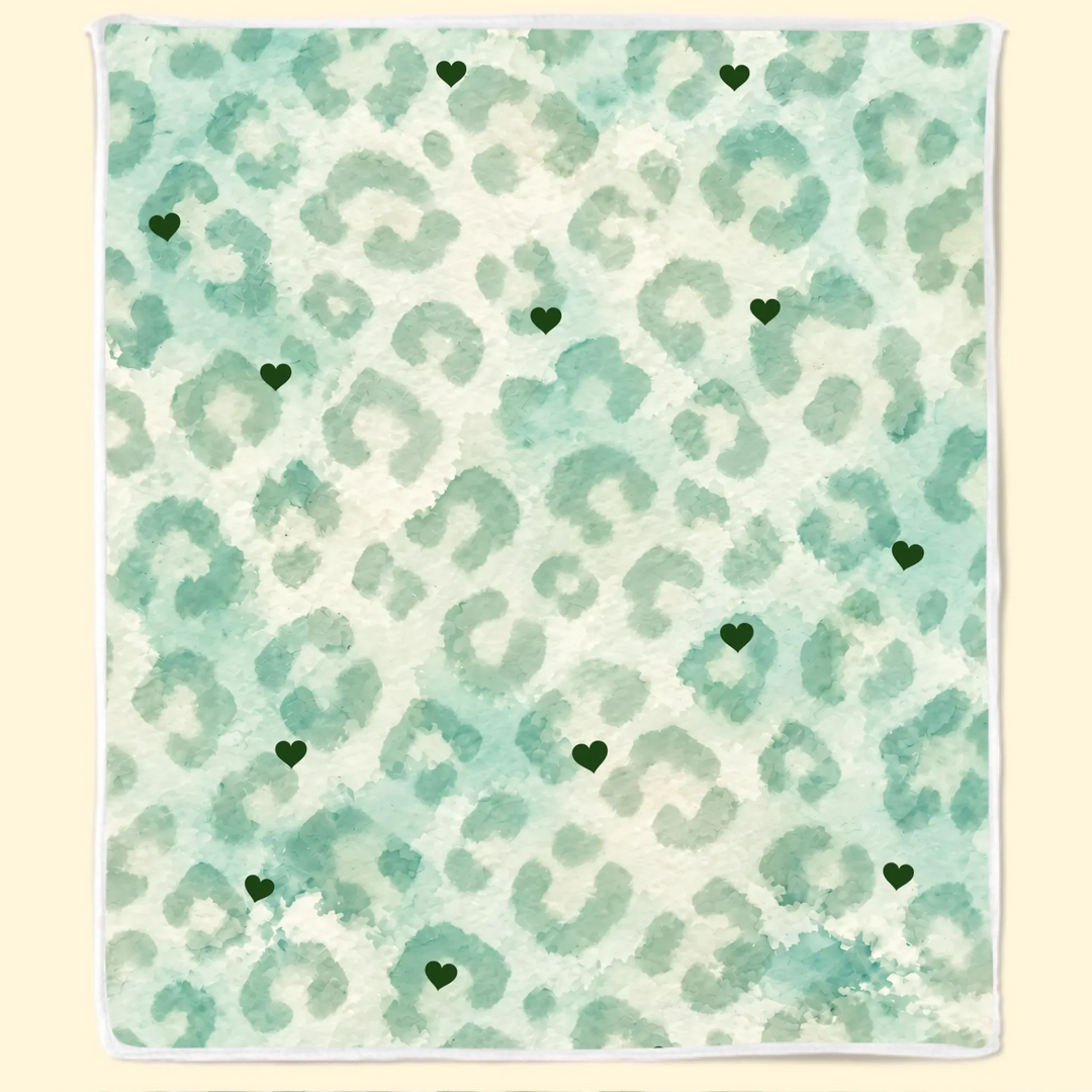 Watercolor Leopard Name Collage Monogram Blanket - Personalized Blanket - Gift For Friends, Family