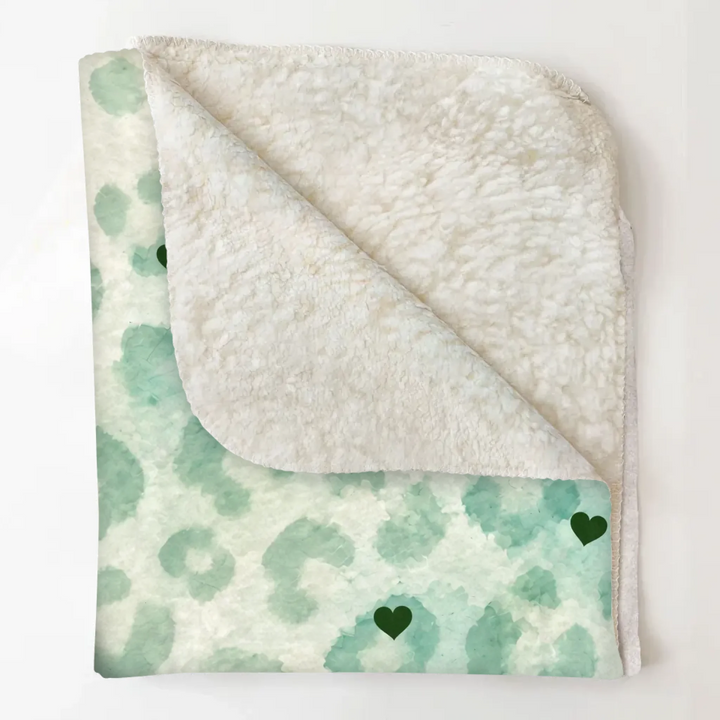Watercolor Leopard Name Collage Monogram Blanket - Personalized Blanket - Gift For Friends, Family