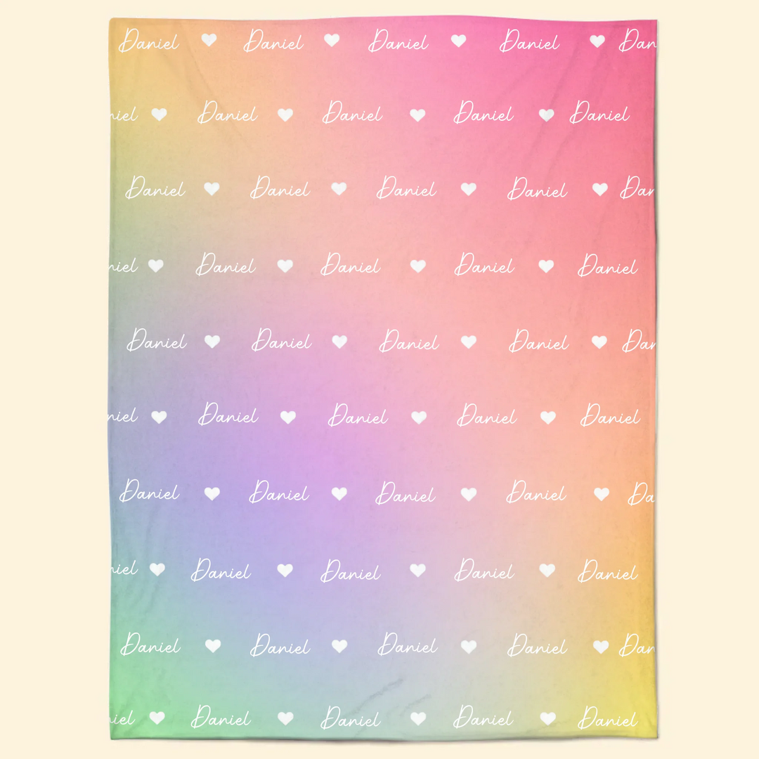 Rainbow Blanket - Personalized Blanket - Gift For Kids, Family