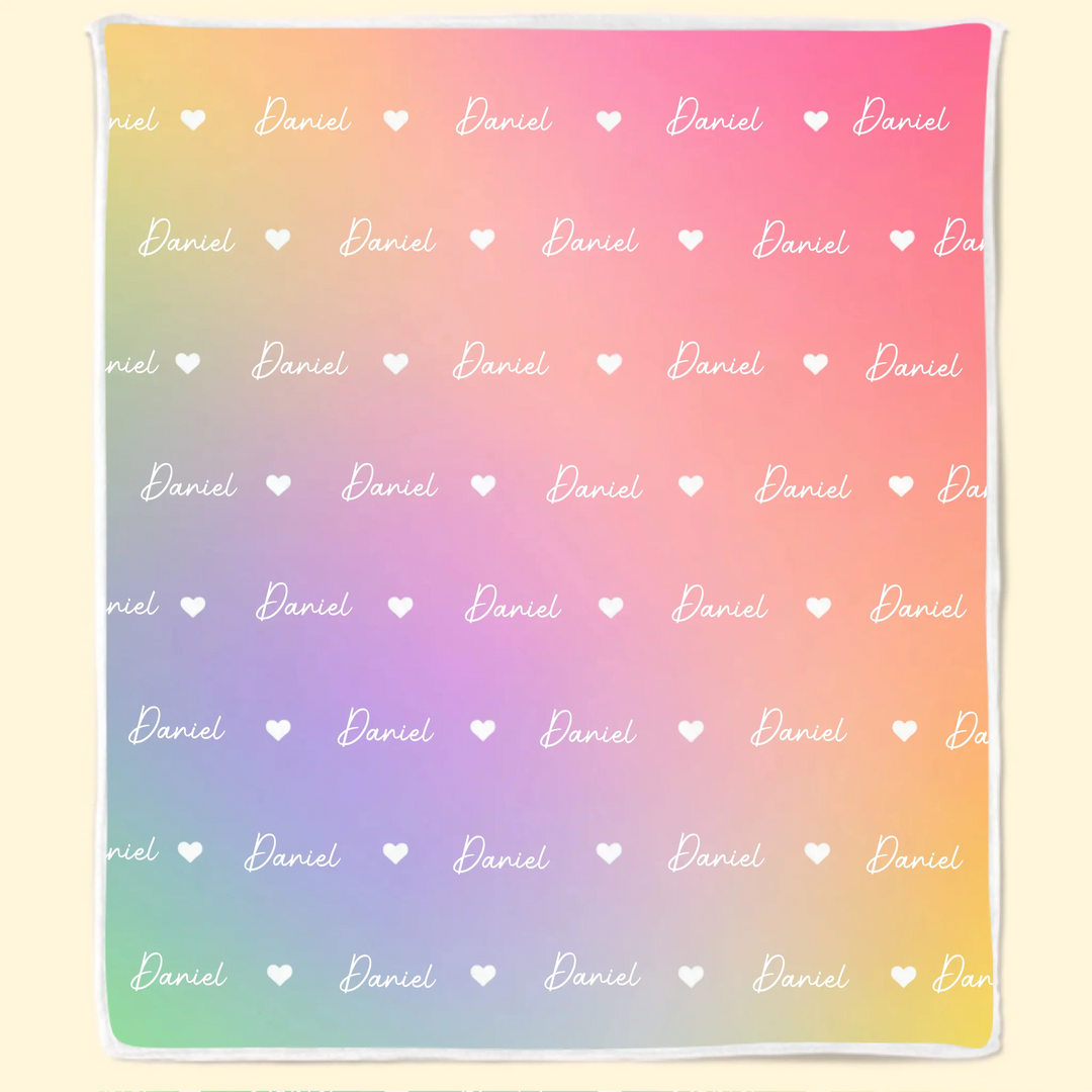 Rainbow Blanket - Personalized Blanket - Gift For Kids, Family