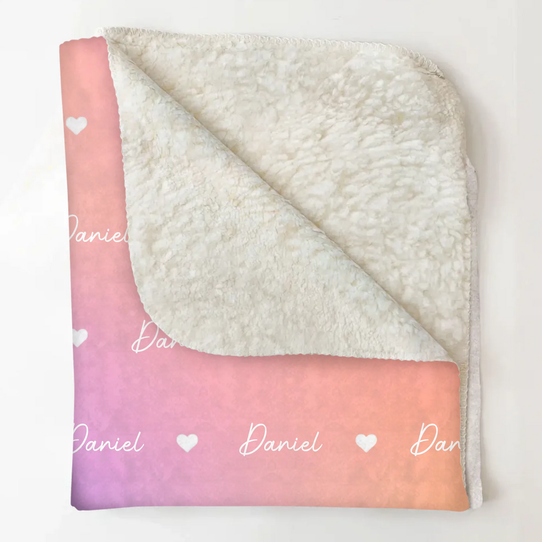 Rainbow Blanket - Personalized Blanket - Gift For Kids, Family