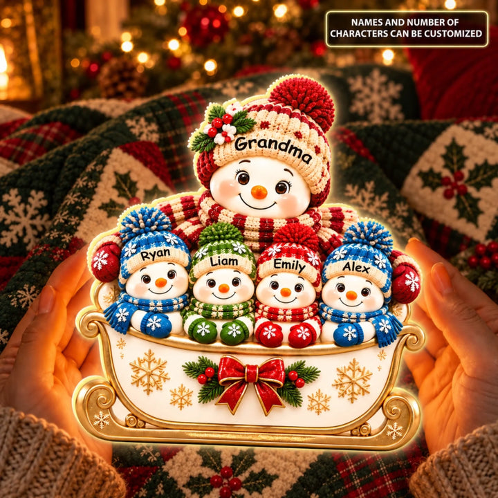 Gia đình người tuyết rực sáng mùa Noel