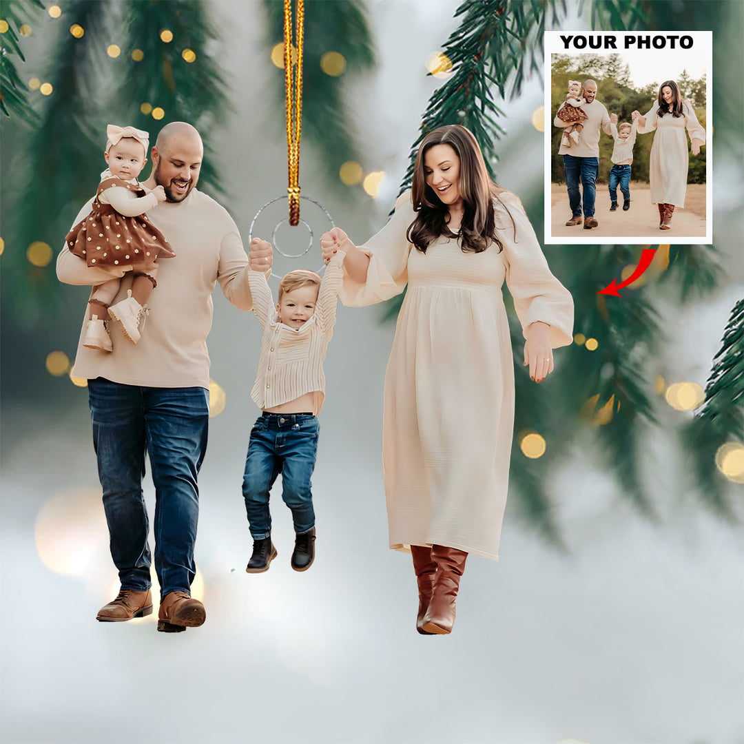 Our Family Moment - Personalized Photo Mica Ornament - Christmas Gift For Family Members