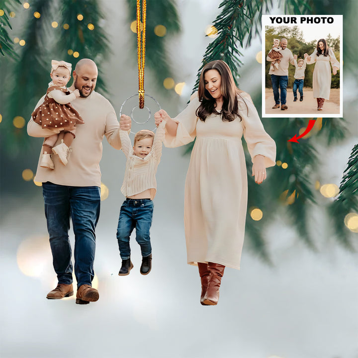 Our Family Moment - Personalized Photo Mica Ornament - Christmas Gift For Family Members