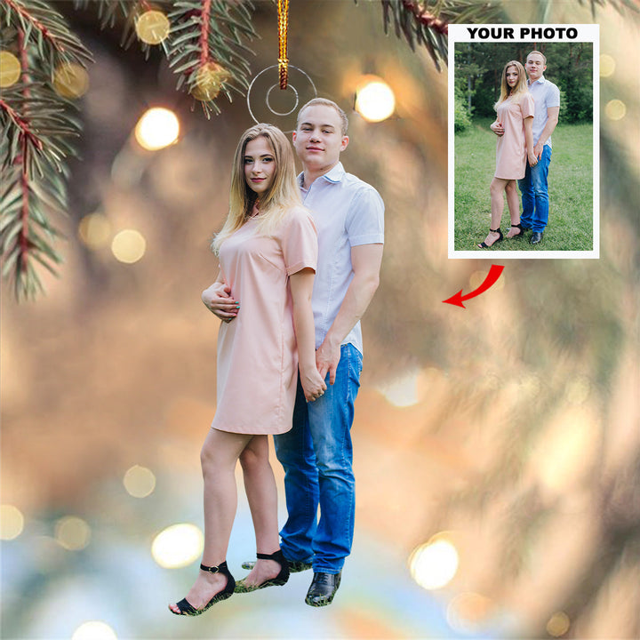Endless Love - Personalized Photo Mica Ornament - Christmas Gift For Couple